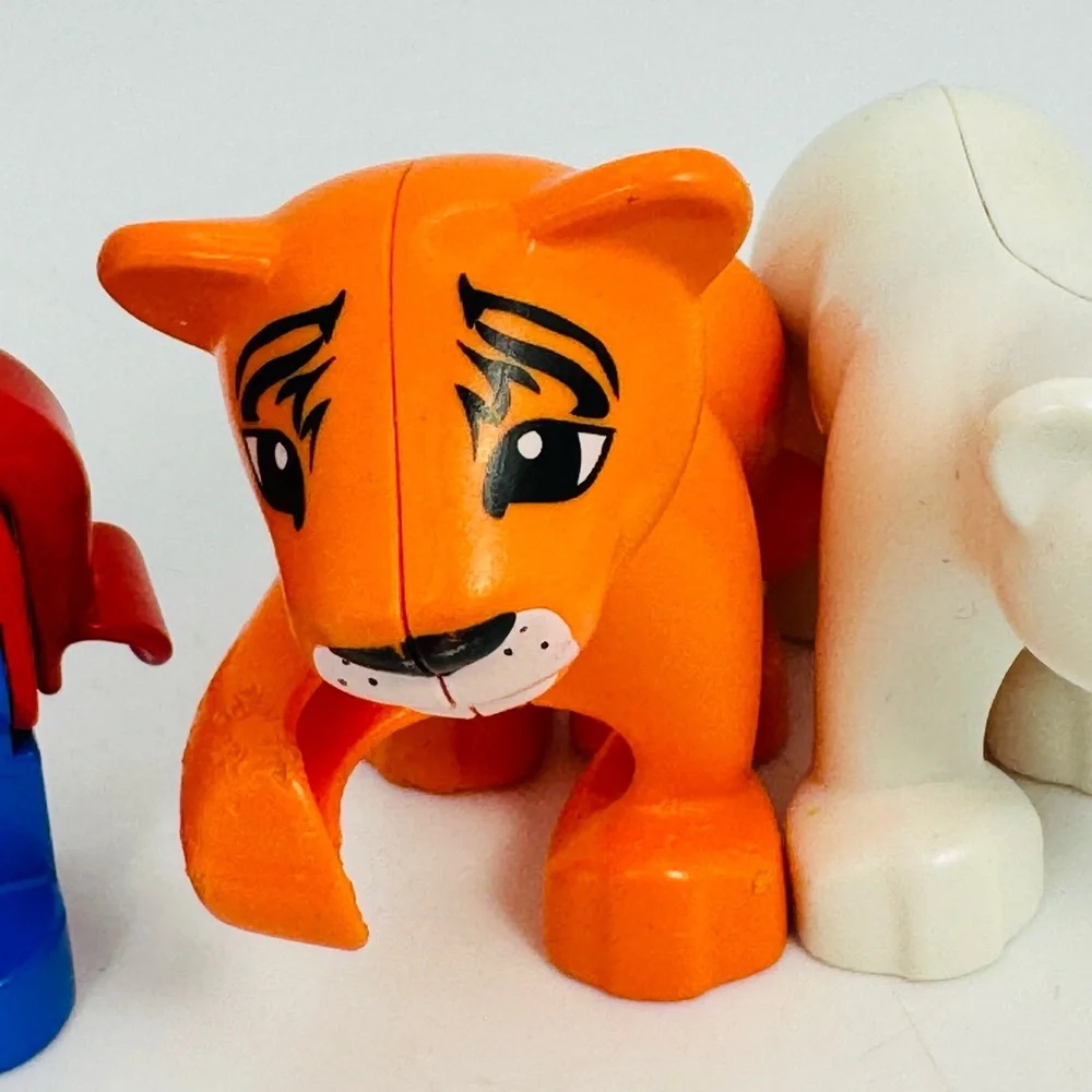 Lego Duplo Lot Of 3 Tiger Polar Bear Man Boy Figures